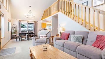 TV, fireplace, video games, DVD player