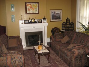 TV, fireplace, computer monitors, printers