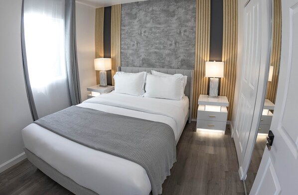 1 غرفة نوم وواي فاي وملاءات أسرّة