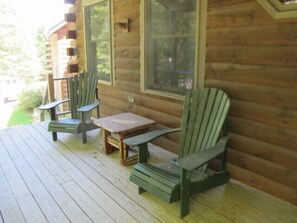 Terrace/patio - Grew Camp - Large log home on private 1.5 acre lot (Rangeley)
