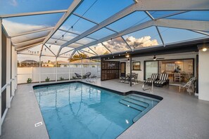 Outdoor pool, a heated pool