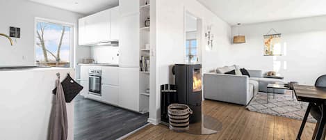 Chimenea y estéreo