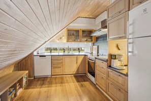Fridge, microwave, oven, stovetop - Child-friendly cottage with large indoor pool (Otterup)