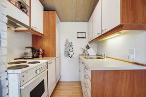Fridge, oven, stovetop, coffee/tea maker