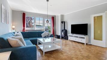 Fernseher, Kamin, Tischtennisplatte