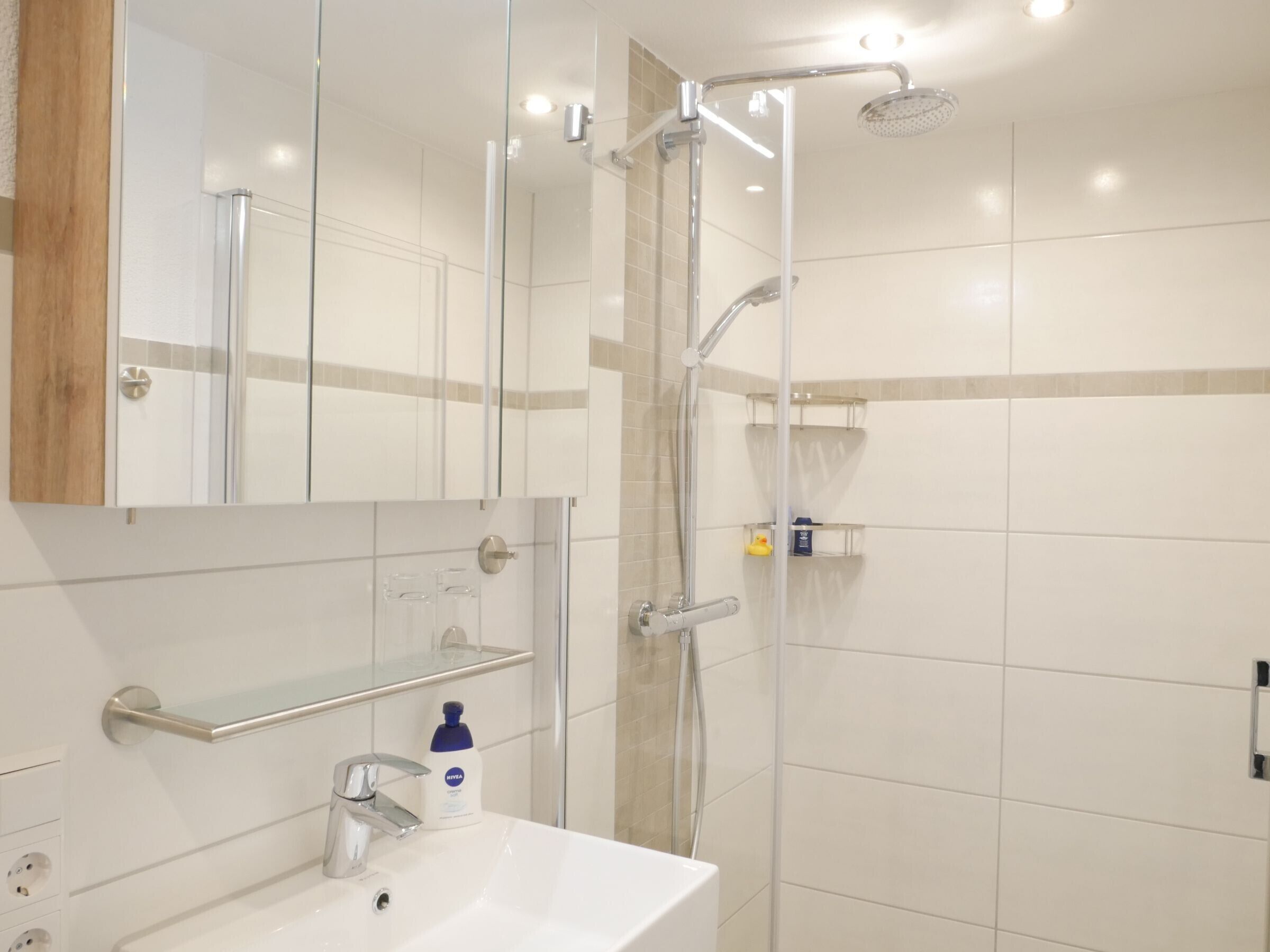 Dusche, Haartrockner, Handtücher