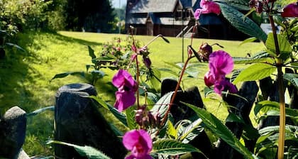 Gemütliche 5 Sterne FeWo mit Traumblick. Wanderwege und Badesee in der Nähe.