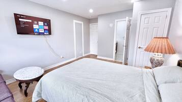 Premium bedding, individually furnished, desk, laptop workspace