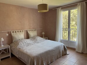 Blackout curtains, iron/ironing board, free WiFi, bed sheets