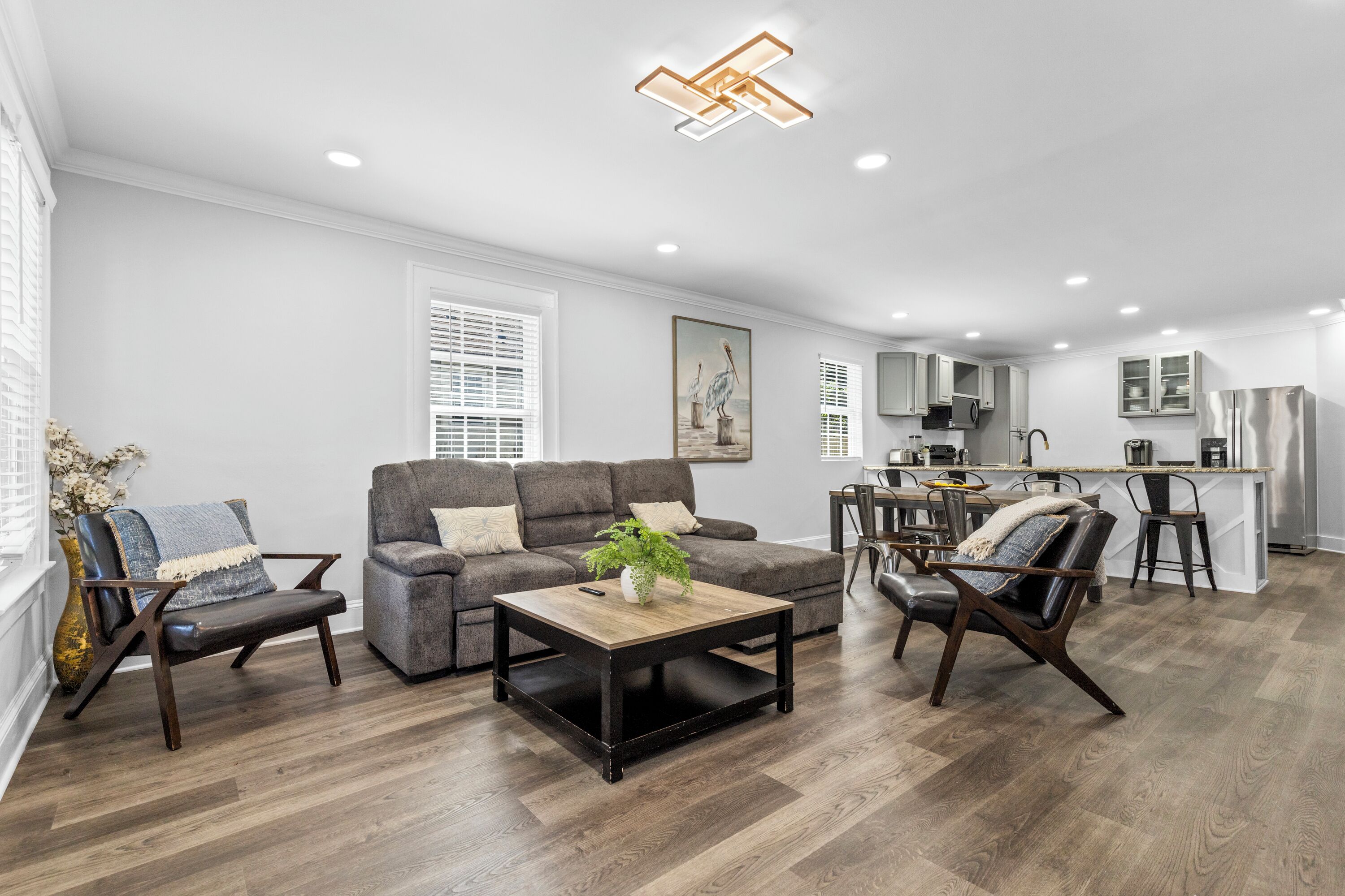 Signature House, 3 Bedrooms, Patio, Courtyard View | Living room | 40-inch flat-screen TV with digital channels, TV, fireplace