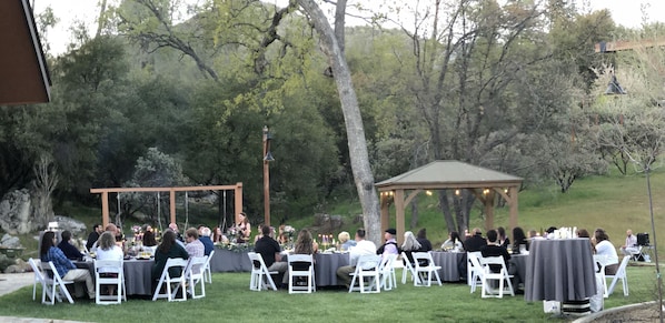 Outdoor banquet area
