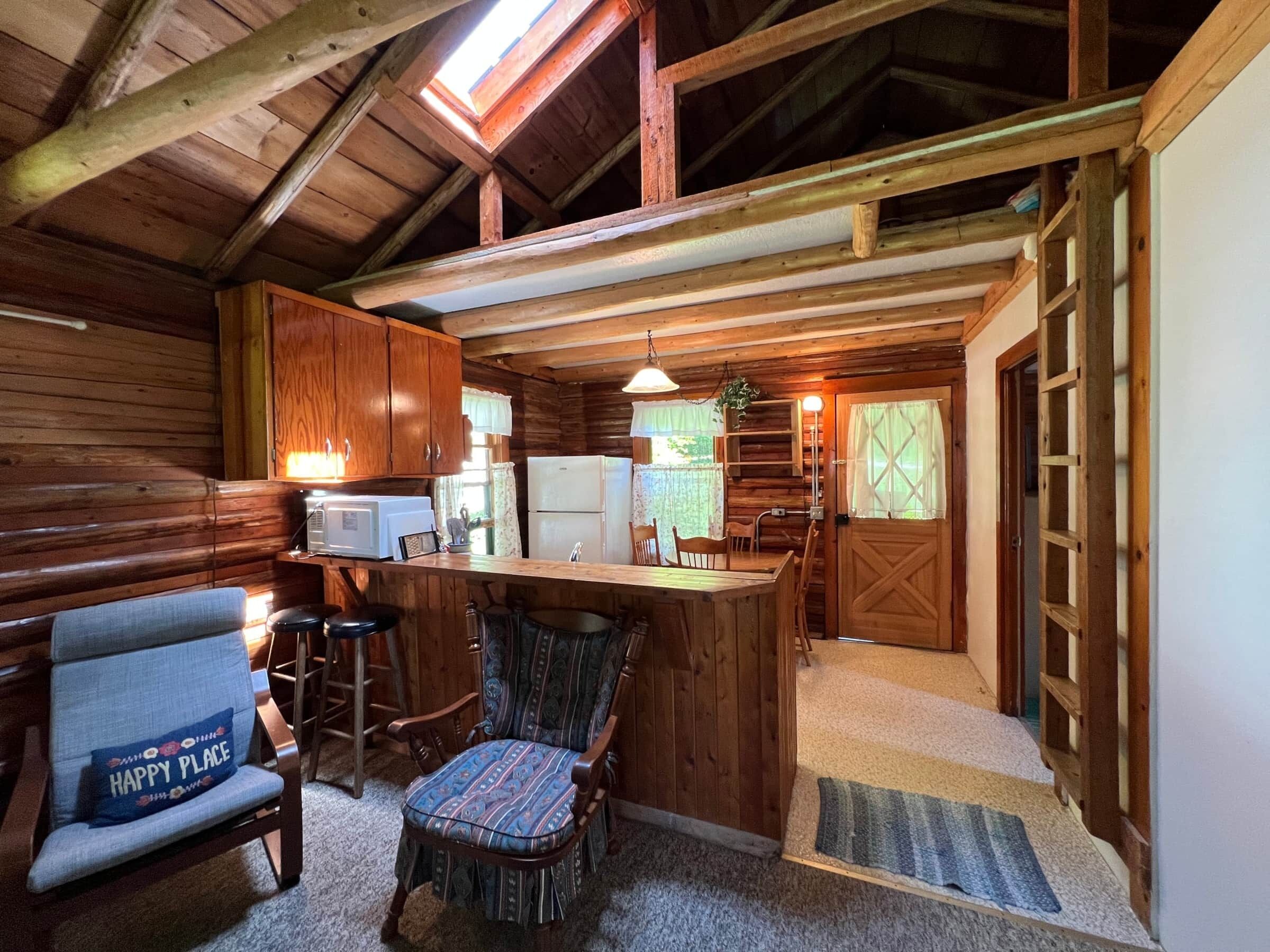Open kitchen with loft above (Ladder access only) 