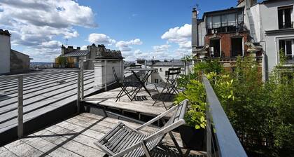 Terrace and view of Paris