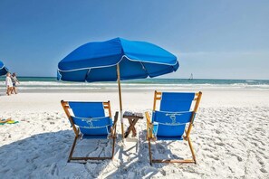 Sun loungers, beach towels