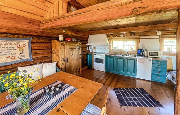 Fridge, oven, stovetop, coffee/tea maker
