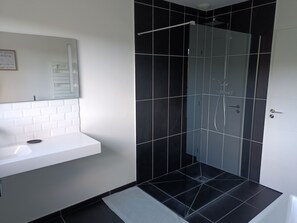 Shower, hair dryer, toilet paper - Modern country house (Bezinghem)