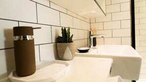 Regadera, secadora de cabello, toallas 