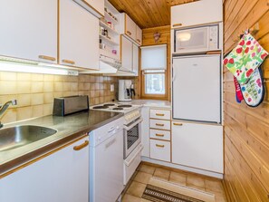 Fridge, microwave, dishwasher, high chair