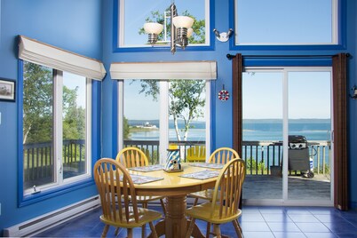 Nautical ocean front cottage on the shores of the highest tides in the world.
