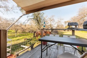 Outdoor dining - Twisted oaks forest cottage, Squaw Valley california (Squaw Valley)