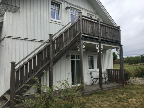 White beach house on the Bodden