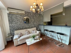Living area - Duplex in Siwar Resort, 1 bedroom, WIFI, parking, near Rimal (ZOUK MOSBEH)