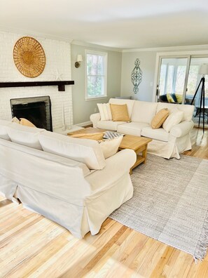 Smart TV, fireplace, video games, table football