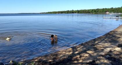 Waterfront Modernized Rustic Log Cabin on Indian Lake, Manistique, MI