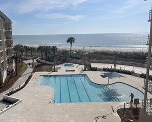 Indoor pool, outdoor pool - Gorgeous Direct Ocean and Pool Views! 2BR 2BA Smart TV’s Beach Chairs 4th Floor (Hilton Head Island)