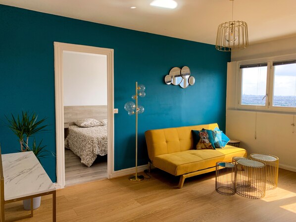 Living area - Panoramic view of Paris : Sublime appartement in Courbevoie (Courbevoie)