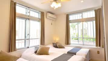 3 bedrooms, desk, WiFi, bed sheets