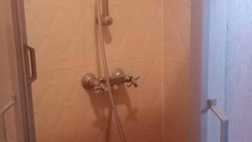 Shower, bathrobes, towels