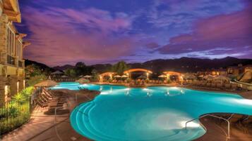 5 outdoor pools, cabanas (surcharge), pool umbrellas