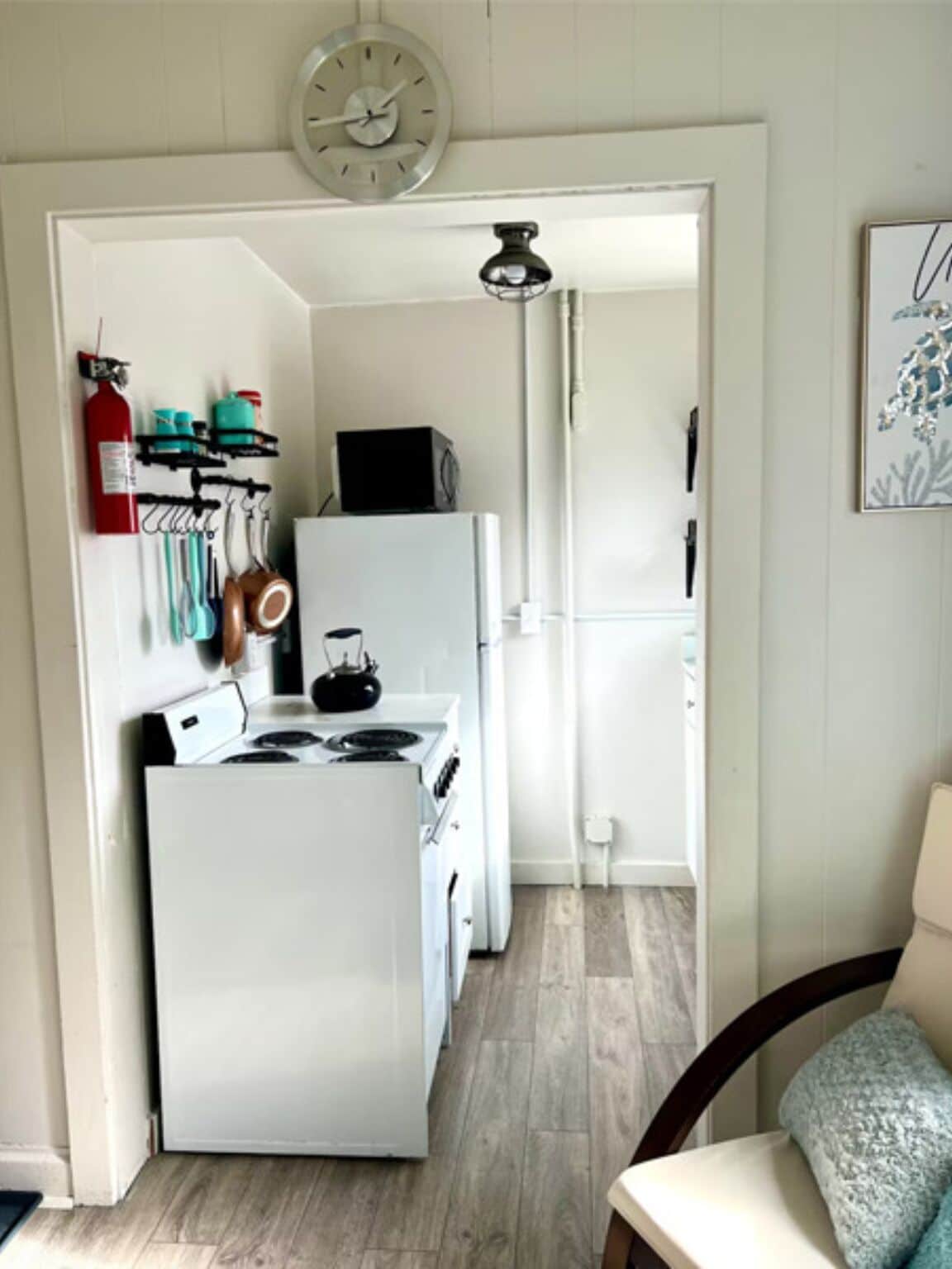 Fridge, microwave, oven, toaster