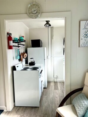 Fridge, microwave, oven, toaster - Marathon Historic Apartments- Bayview - Heart of downtown -Charming 1 bedroom (Seward)
