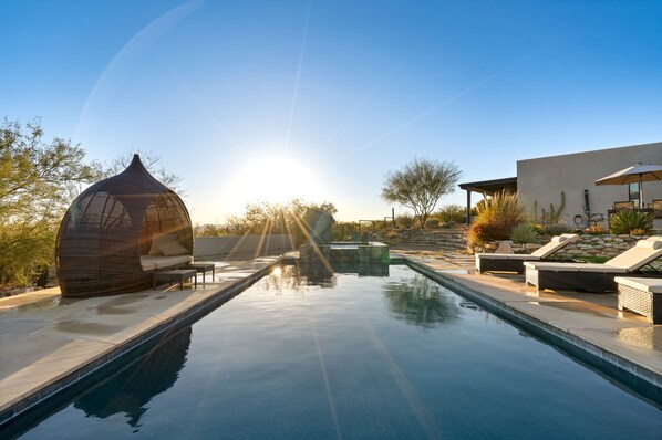 Outdoor pool, a heated pool