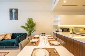 Mini-fridge, oven - Dramatic Sea View 1 BHK ANWABYFour Apple (Dubai)