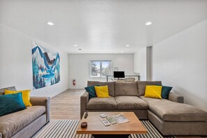 Smart TV, fireplace, offices, computer monitors