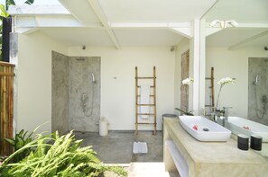 Villa, 4 Bedrooms, Smoking, Private Pool | Bathroom shower - "stunning 4 Bedrooms Private Pool Villa in Canggu" (Canggu)