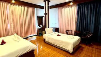 Panoramic Triple Room, Multiple Beds | Premium bedding, minibar, in-room safe, individually furnished
