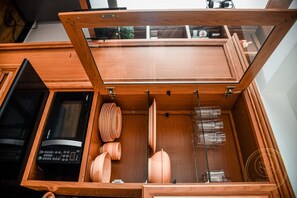 Fridge, microwave, oven, toaster