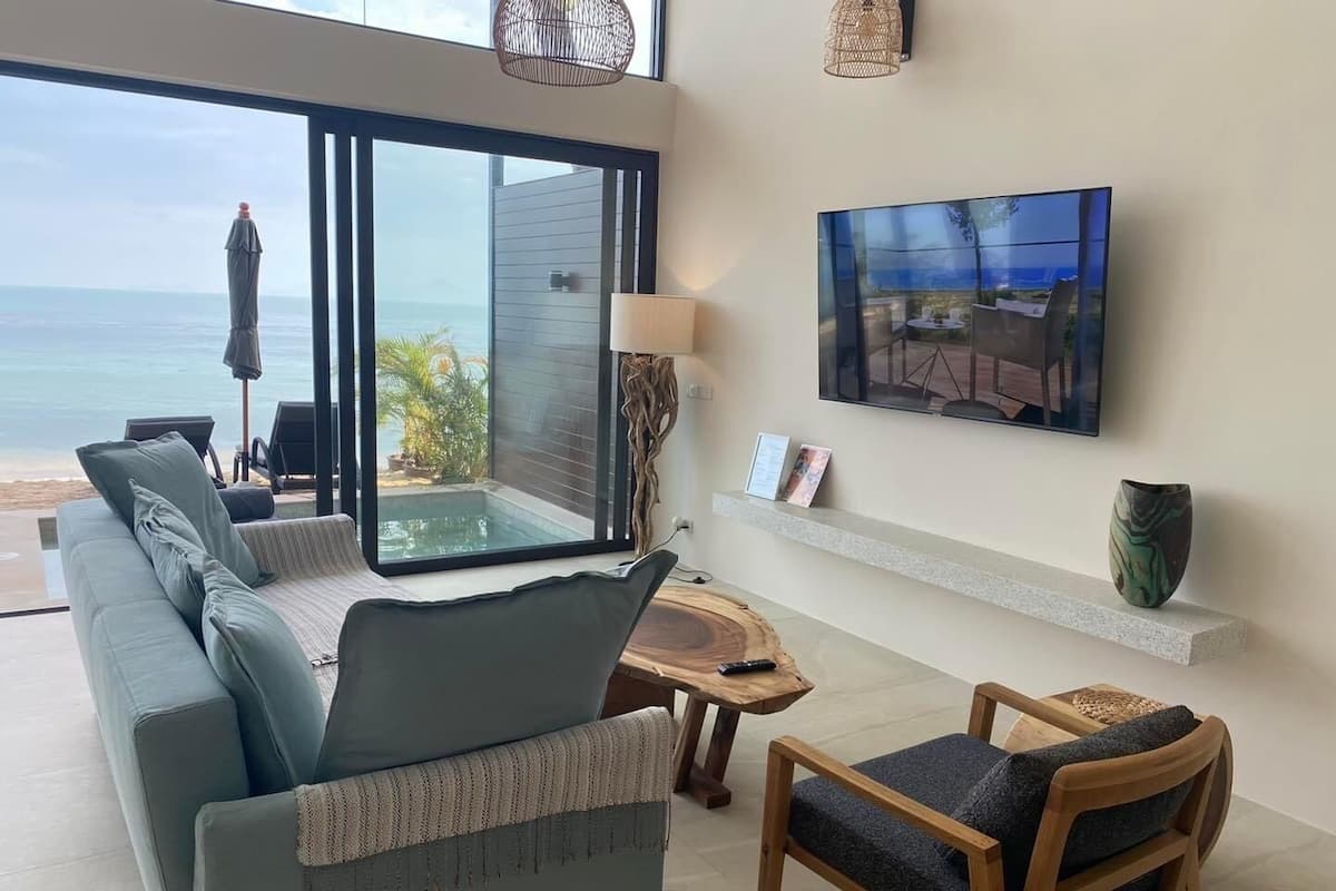 En 65-tommers smart-TV med digitale kanaler samt TV og Netflix