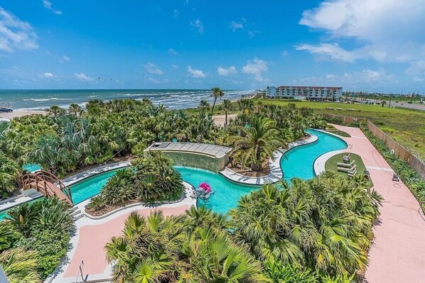 Indoor pool, outdoor pool - 🌊 2/2 Diamond Beachfront , Galveston, Amenities Galore! W/D in Unit, 6th FL (Galveston)