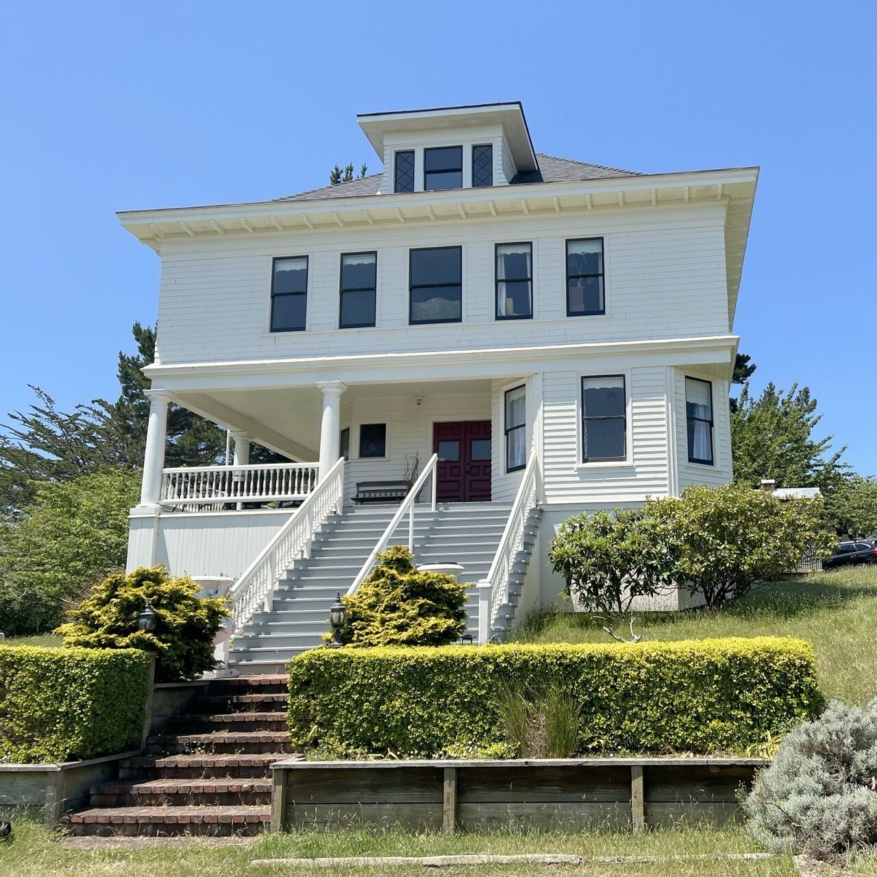 A historic Colonial Revival Farmhouse and estate overlooking Humboldt Bay