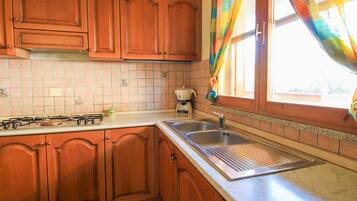 Fridge, oven, coffee/tea maker, electric kettle