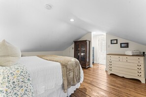 1 bedroom, desk, iron/ironing board, travel cot