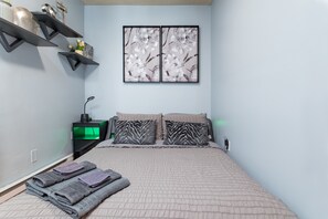 1 bedroom, iron/ironing board, travel crib, WiFi