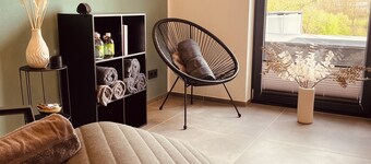 Modern vacation apartment from March 2026 with private sauna area