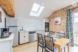 Microwave, oven, dishwasher, high chair