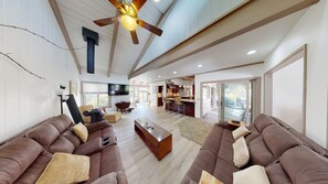 Living area - 6 acre Mid-century style family estate w/private orchard and valley views. (Fallbrook)